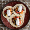 Spicy Sweet Potato & Black Bean Tacos with Garlic Yogurt Sauce